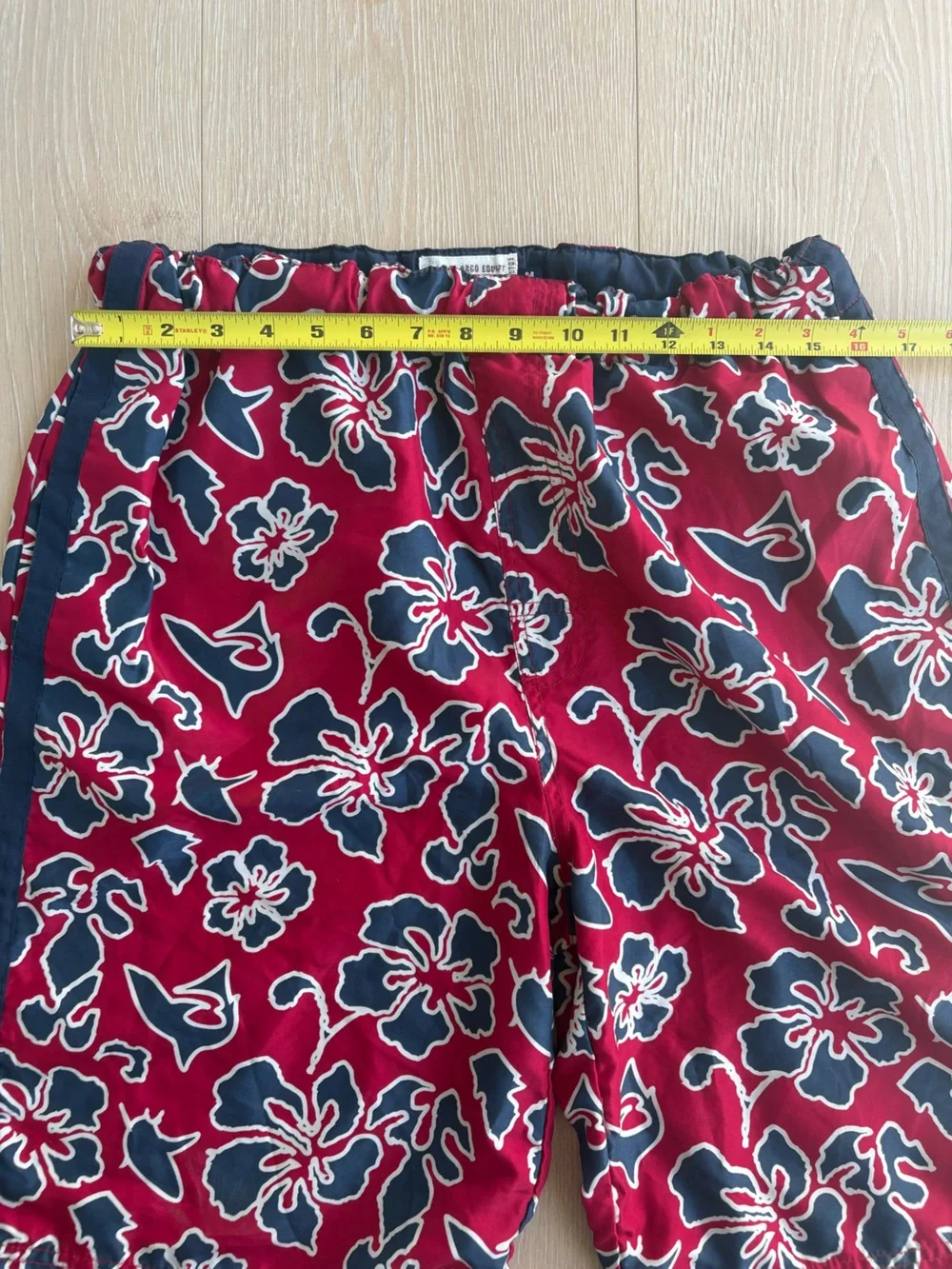 Plugg Red Floral Print Kids Shorts with Navy Accents